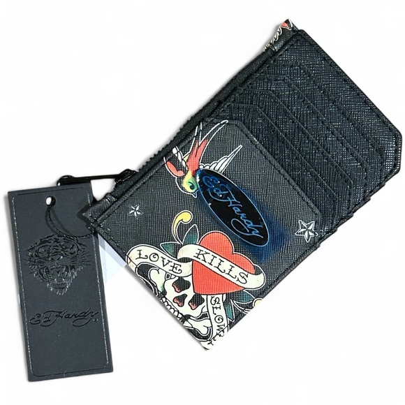 Ed Hardy Black Tattoo-Inspired Card Zip- Wristlet
NWT - Picture 1 of 4